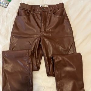Abercrombie brown leather pants